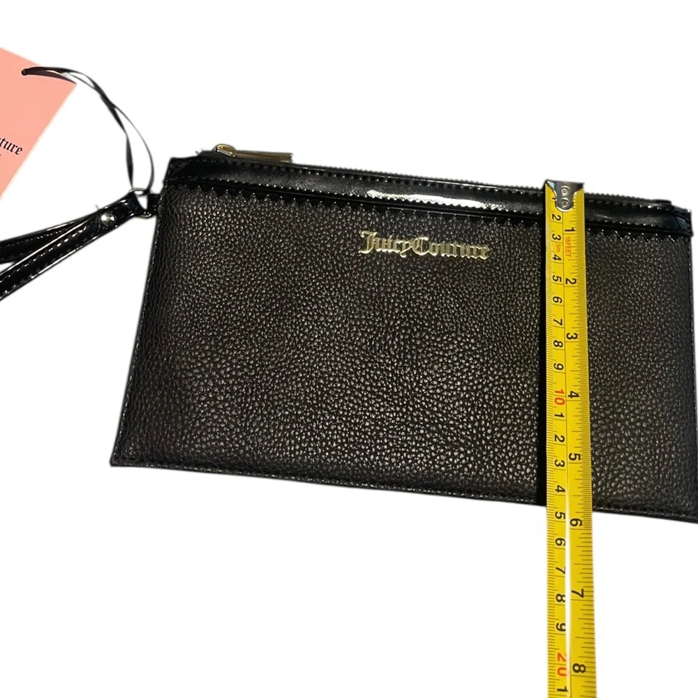 Juicy Couture Black Vegan Pebble Leather It’s A Man’s World Wristlet New W Tags